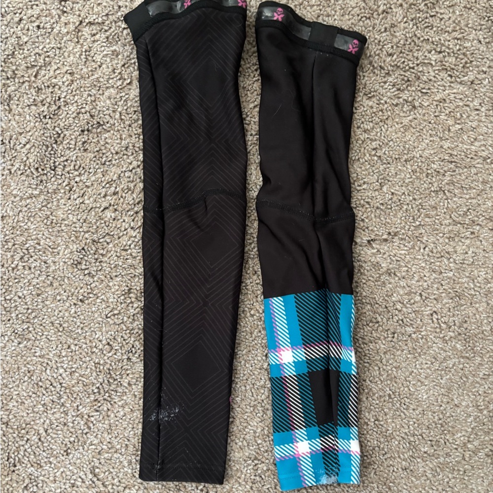 Black and Plaid Arm Warmers